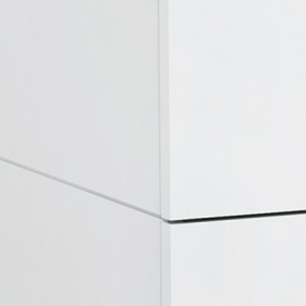 Gloss White Stainless Steel Nightstand By Homeroots | Nightstands | Modishstore - 5