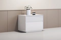 Simplistic White Gloss 2 Drawer Nightstand By Homeroots