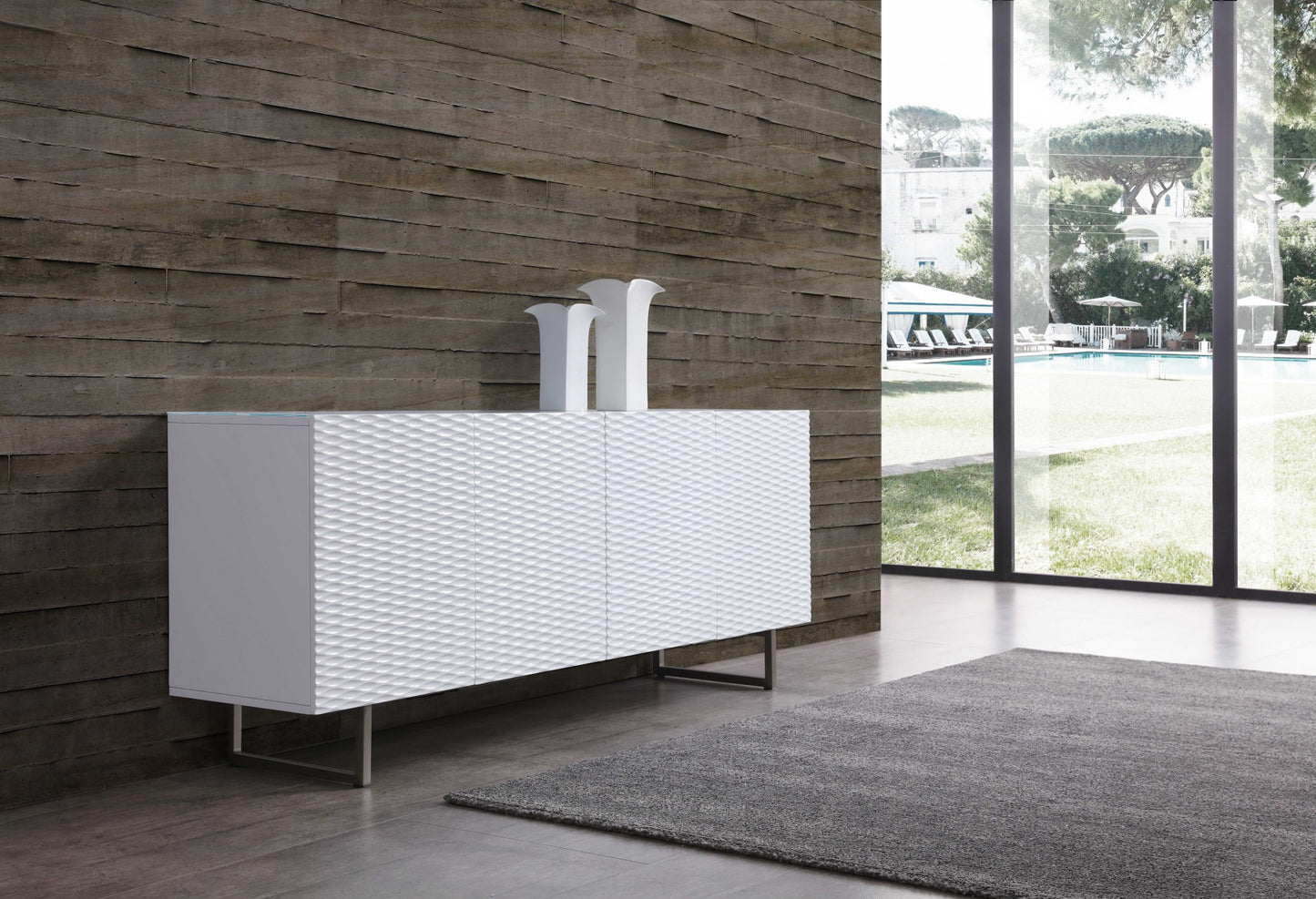 White Metal Buffet By Homeroots | Sideboards | Modishstore - 4