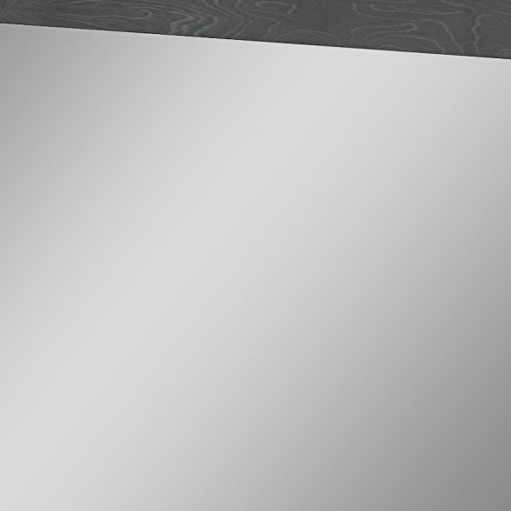 Gloss Grey Glass Mirror By Homeroots | Mirrors | Modishstore - 5