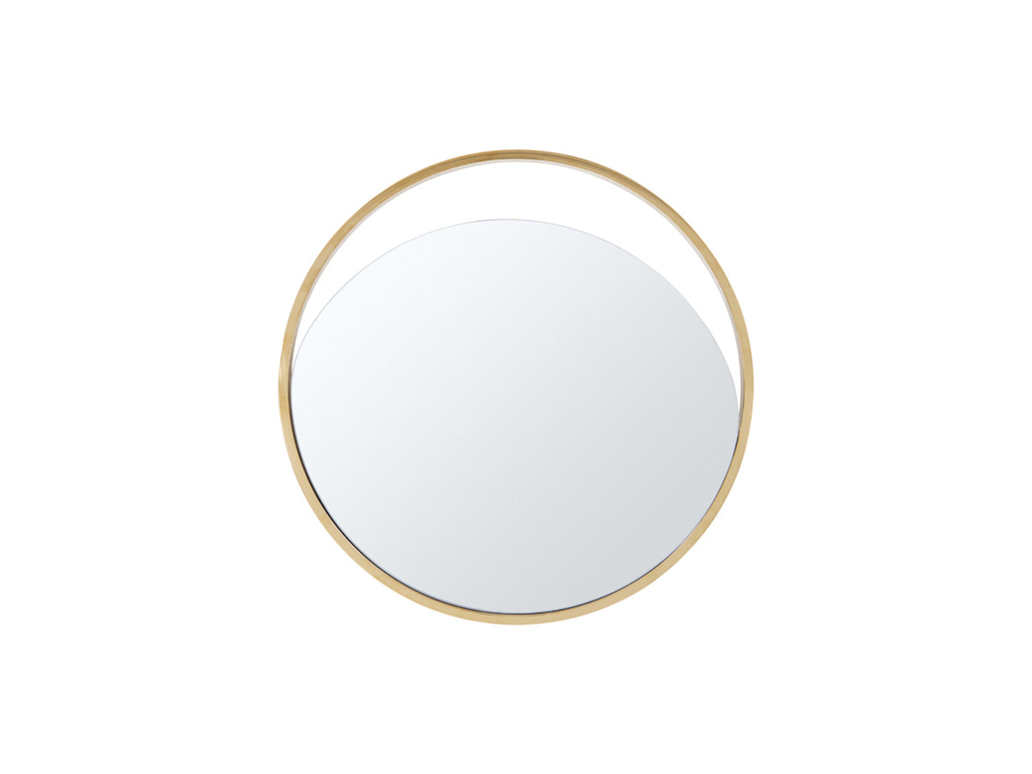 Black Polished Gold Glass Small Round Mirror By Homeroots | Mirrors | Modishstore - 2