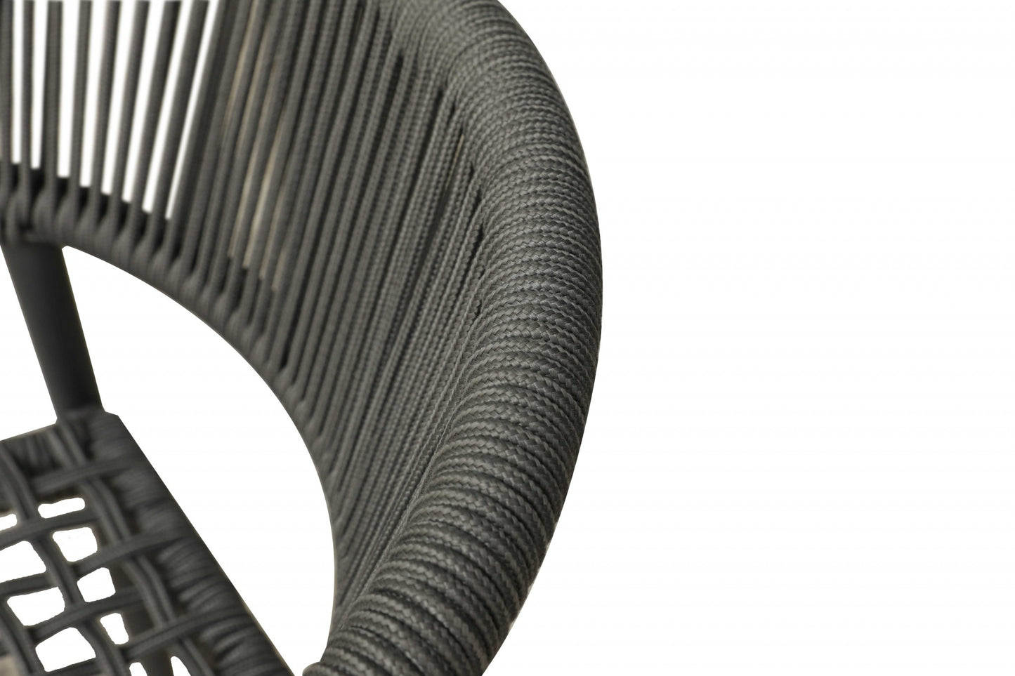 Set Of 4 Gray Open Weave Patio Arm Chairs By Homeroots | Dining Chairs | Modishstore - 3