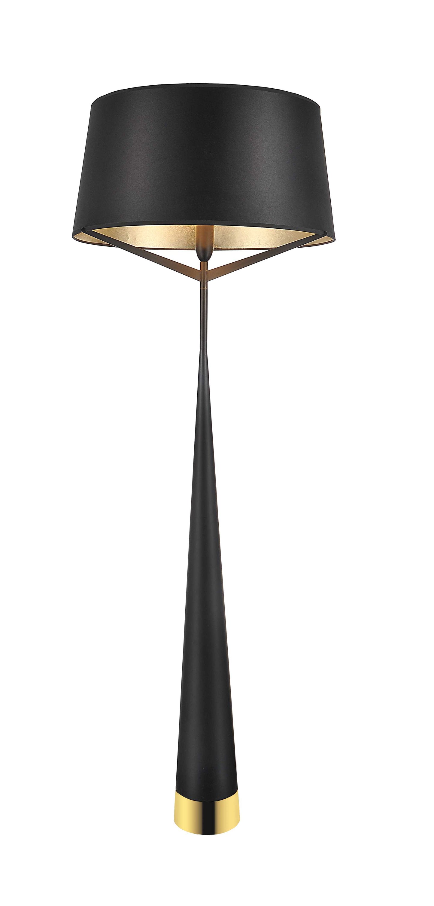Black Steel Floor Lamp By Homeroots | Floor Lamps | Modishstore - 2
