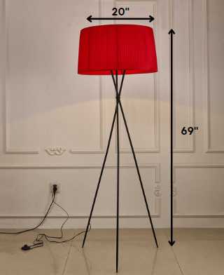 Red Metal Floor Lamp By Homeroots | Floor Lamps | Modishstore - 3