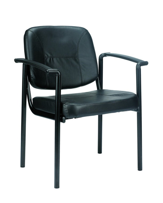 Black Vinyl Guest Chair By Homeroots | Office Chairs | Modishstore