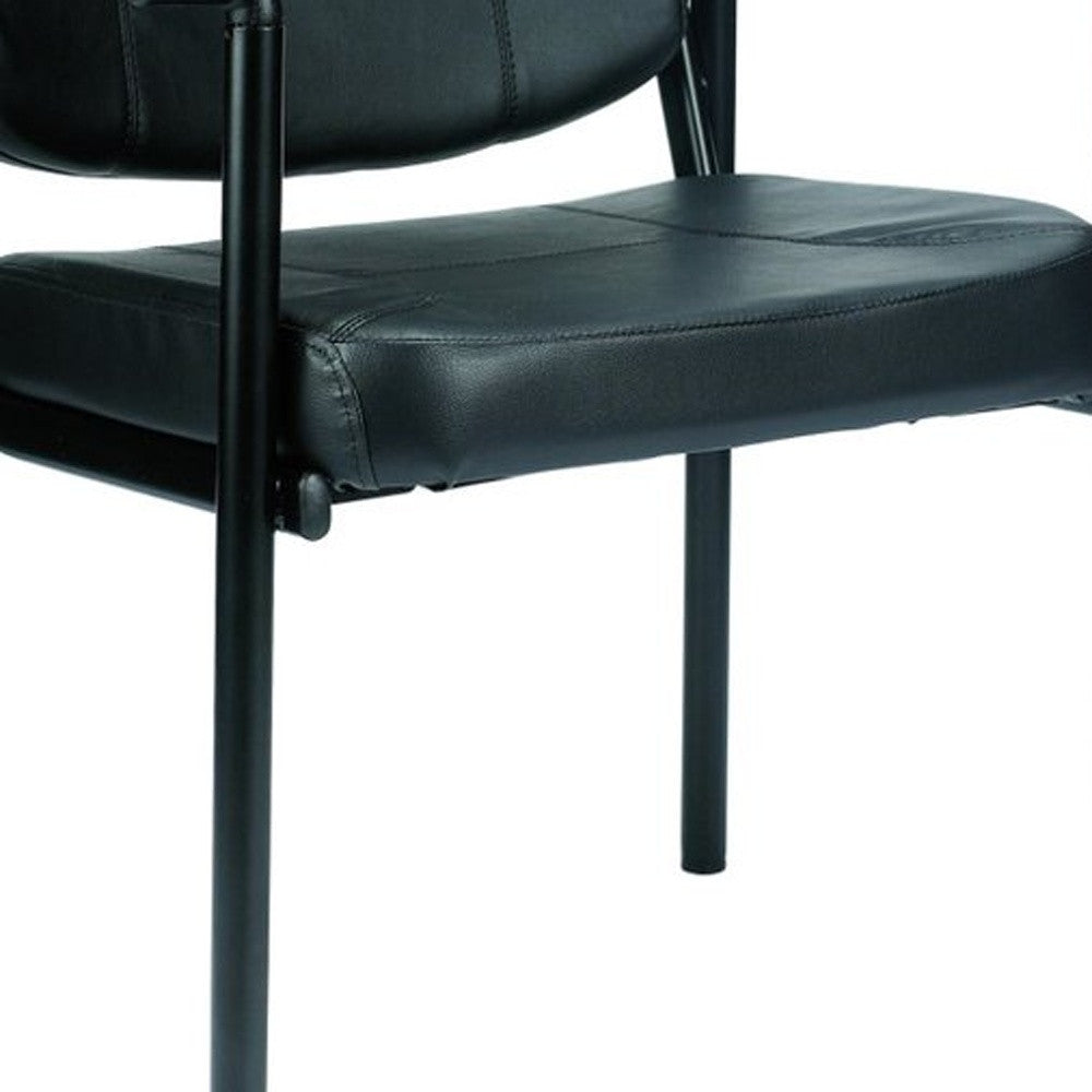 Black Vinyl Guest Chair By Homeroots | Office Chairs | Modishstore - 5