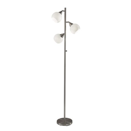 Floor Lamp Brushed Steel Metal Three Adjustable Globes By Homeroots | Floor Lamps | Modishstore - 4