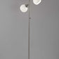 Floor Lamp Brushed Steel Metal Three Adjustable Globes By Homeroots | Floor Lamps | Modishstore - 2