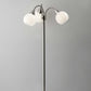 Floor Lamp Brushed Steel Metal Three Arm Adjustable Globes By Homeroots | Floor Lamps | Modishstore - 2