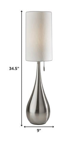 Brushed Steel Metal Teardrop Table Lamp By Homeroots | Table Lamps | Modishstore - 5