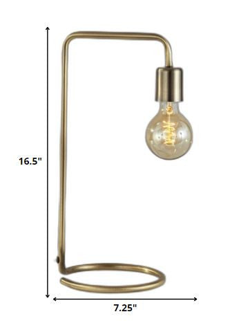Industrial Antique Brass Finish Metal Desk Lamp With Vintage Edison Bulb By Homeroots
