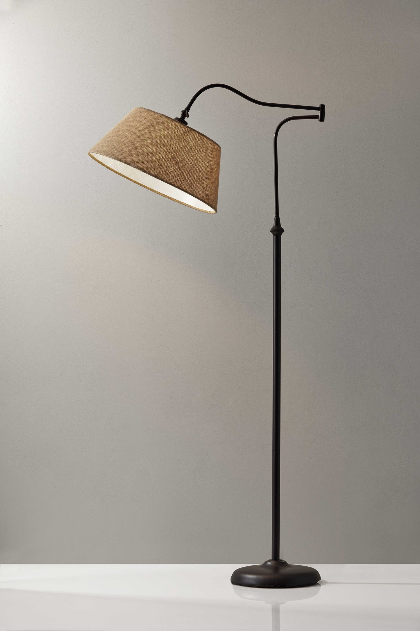 Dark Bronze Metal Floor Lamp with Adjustable Swing Arm By Homeroots | Floor Lamps | Modishstore - 4