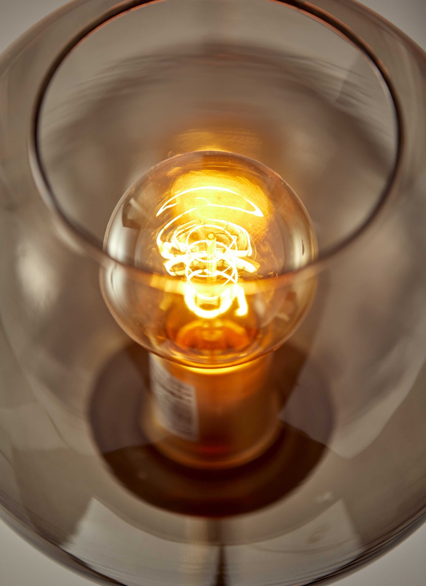 Matte Black Metal Floor Lamp with Two Smoked Glass Globe Shades and Vintage Edison Bulbs By Homeroots | Floor Lamps | Modishstore - 2