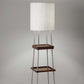 Walnut Wood Metal Shelf Floor Lamp with Charging Station By Homeroots | Floor Lamps | Modishstore