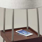 Walnut Wood Metal Shelf Floor Lamp with Charging Station By Homeroots | Floor Lamps | Modishstore - 2