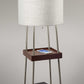 Walnut Wood Metal Shelf Floor Lamp with Charging Station By Homeroots | Floor Lamps | Modishstore - 3