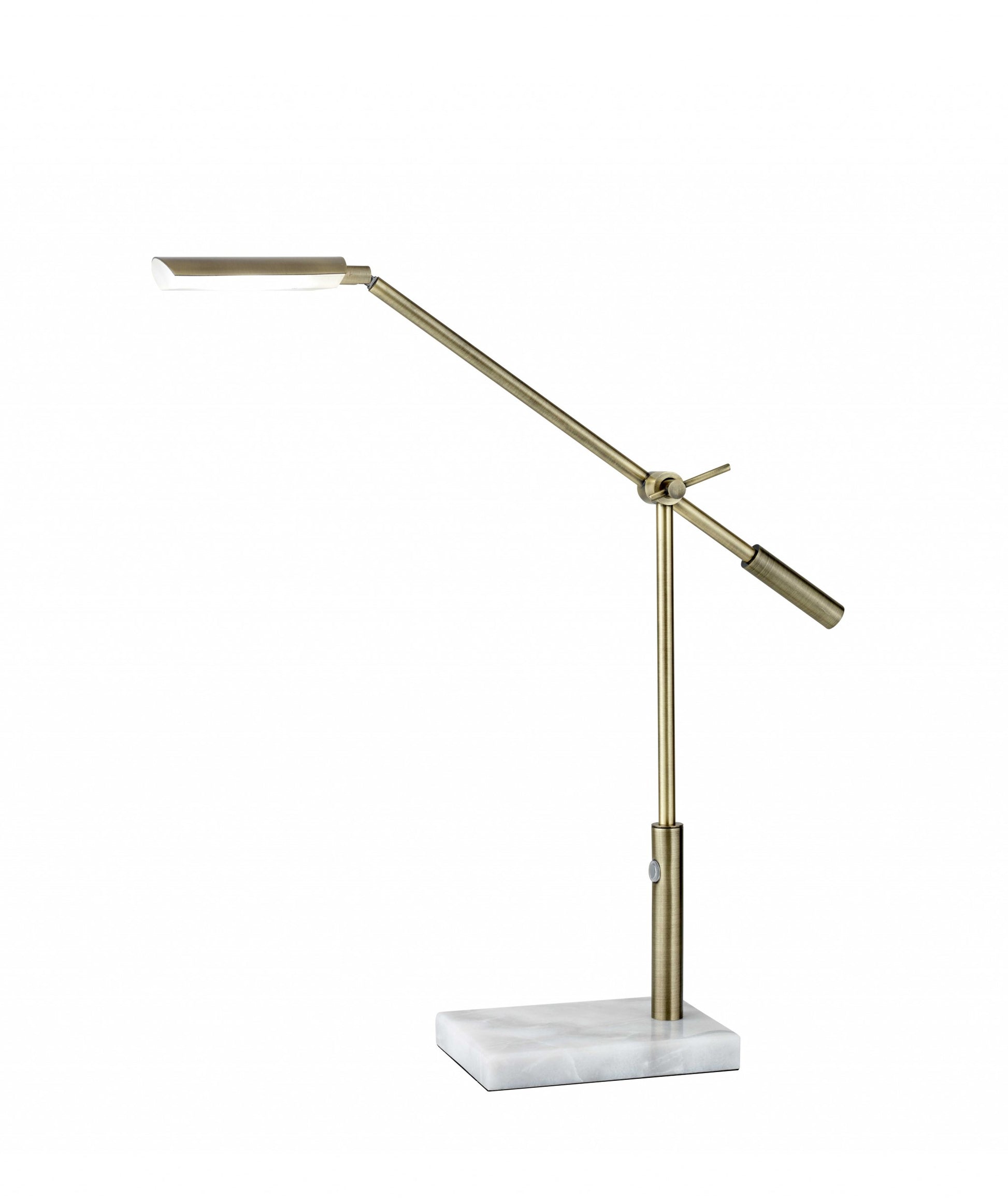 Sleek Brass Metal Adjustable and Dimmable LED Desk Lamp By Homeroots | Desk Lamps | Modishstore