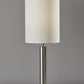 Brushed Steel Metal Stout Pole with Tall Silk Shade Table Lamp By Homeroots