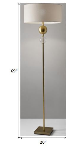 Brass Metal Floor Lamp By Homeroots | Floor Lamps | Modishstore - 3
