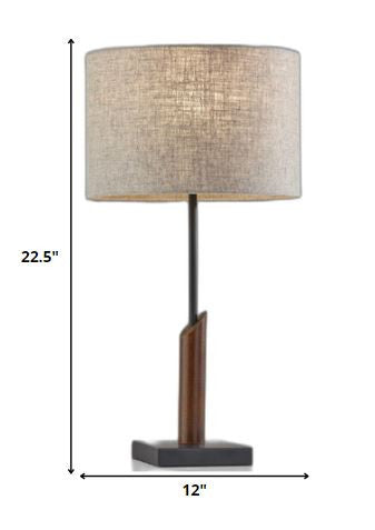 Sculptural Wood Black Metal Table Lamp By Homeroots | Table Lamps | Modishstore - 5