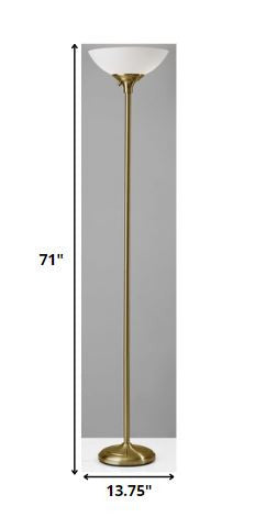 Tailored Shiny Brass Metal Torchiere with Bright Illumination | Floor Lamps | Modishstore - 2