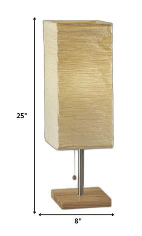 Wildside Paper Shade with Natural Wood Table Lamp By Homeroots