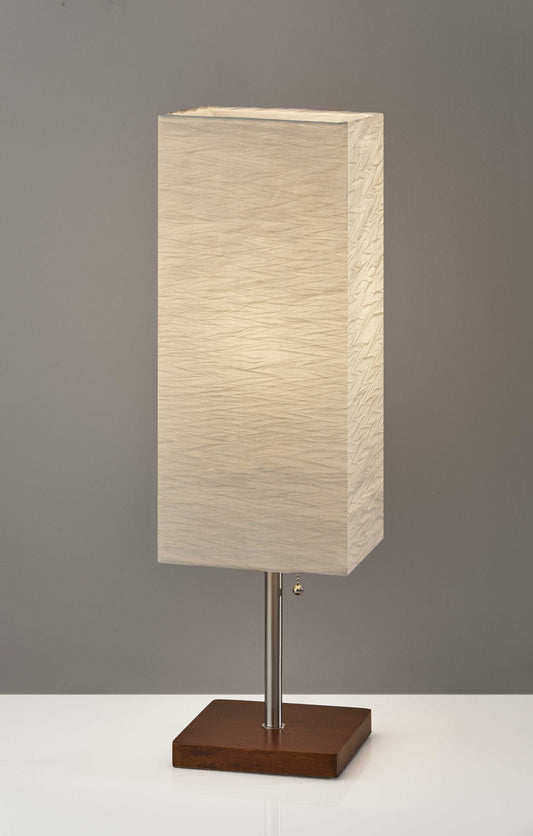 Wildside Paper Shade with Walnut Wood Table Lamp By Homeroots | Table Lamps | Modishstore