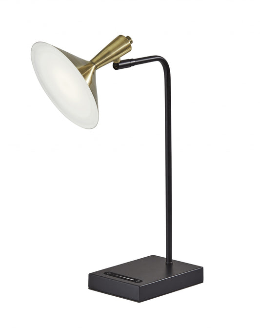 Brass Spotlight Black Metal LED Desk Lamp By Homeroots | Desk Lamps | Modishstore