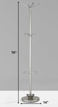 Champagne Powder Coated Steel Umbrella Stand Coat Rack By Homeroots | Coat Racks | Modishstore - 2