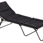 Premium Black Steel Black Cushion Chaise Lounge By Homeroots | Outdoor Chaise Lounges | Modishstore