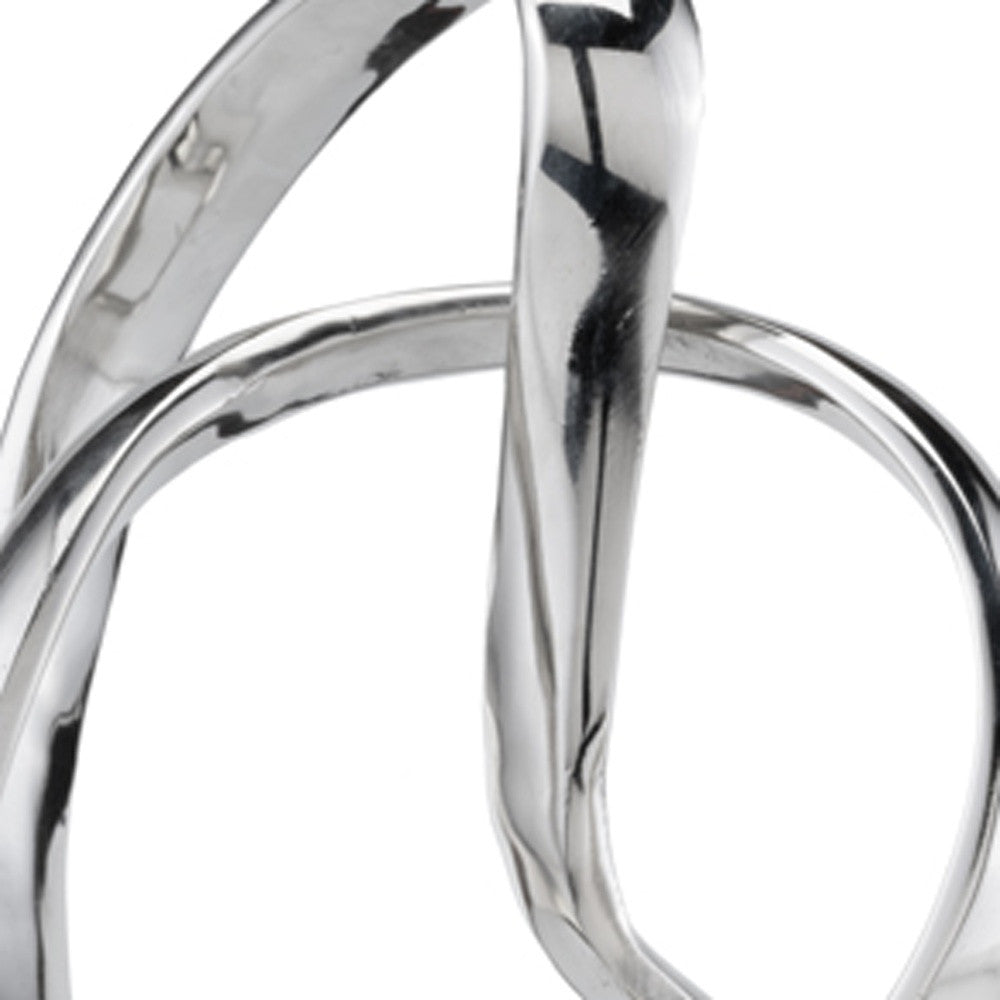 Silver and White Aluminum and Marble Abstract Sculpture By Homeroots | Sculptures | Modishstore - 5