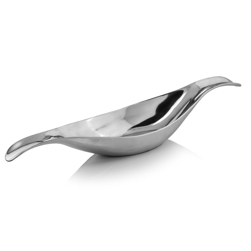 Silver Aluminum Long Wavy Bowl By Homeroots | Decorative Bowls | Modishstore - 3