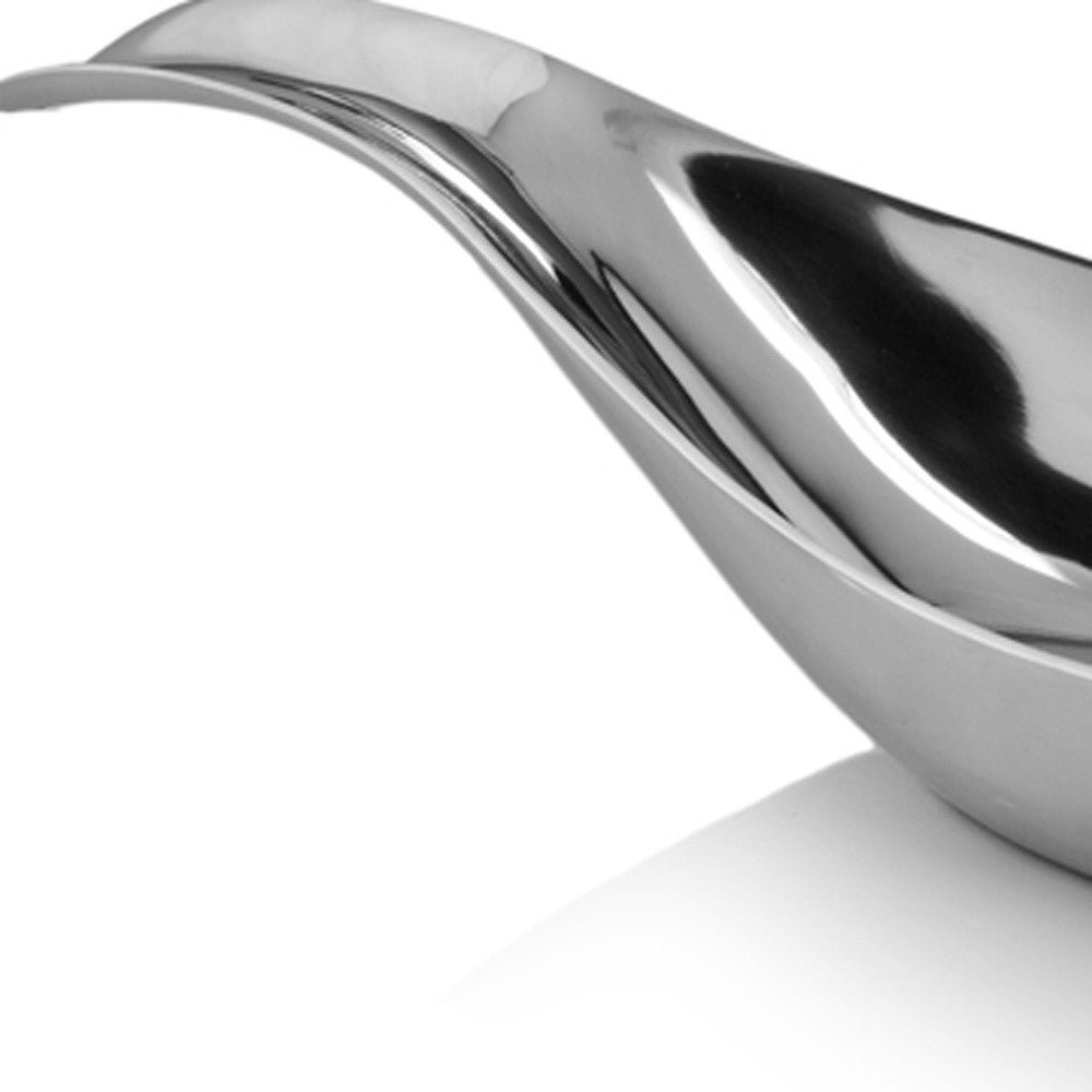 Silver Aluminum Long Wavy Bowl By Homeroots | Decorative Bowls | Modishstore - 4