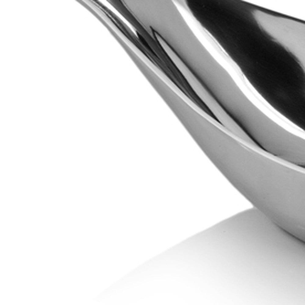 Silver Aluminum Long Wavy Bowl By Homeroots | Decorative Bowls | Modishstore - 5