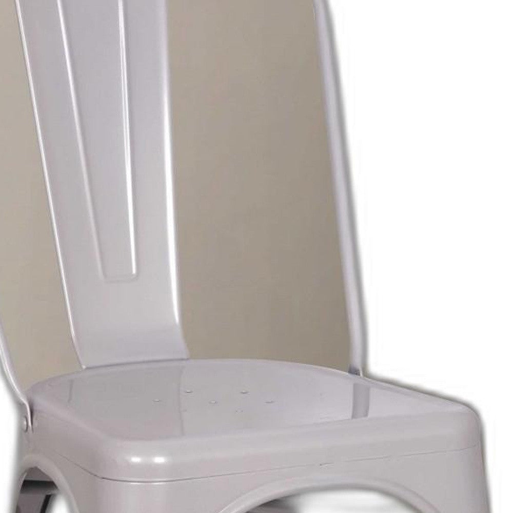 Silver Metal Side Chair Set Of 2 By Homeroots | Side Chairs | Modishstore - 5