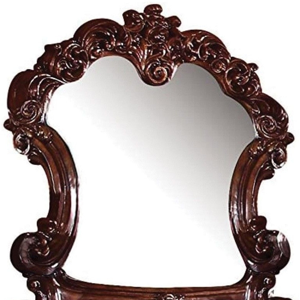 Cherry Wood Mirror By Homeroots | Mirrors | Modishstore - 3