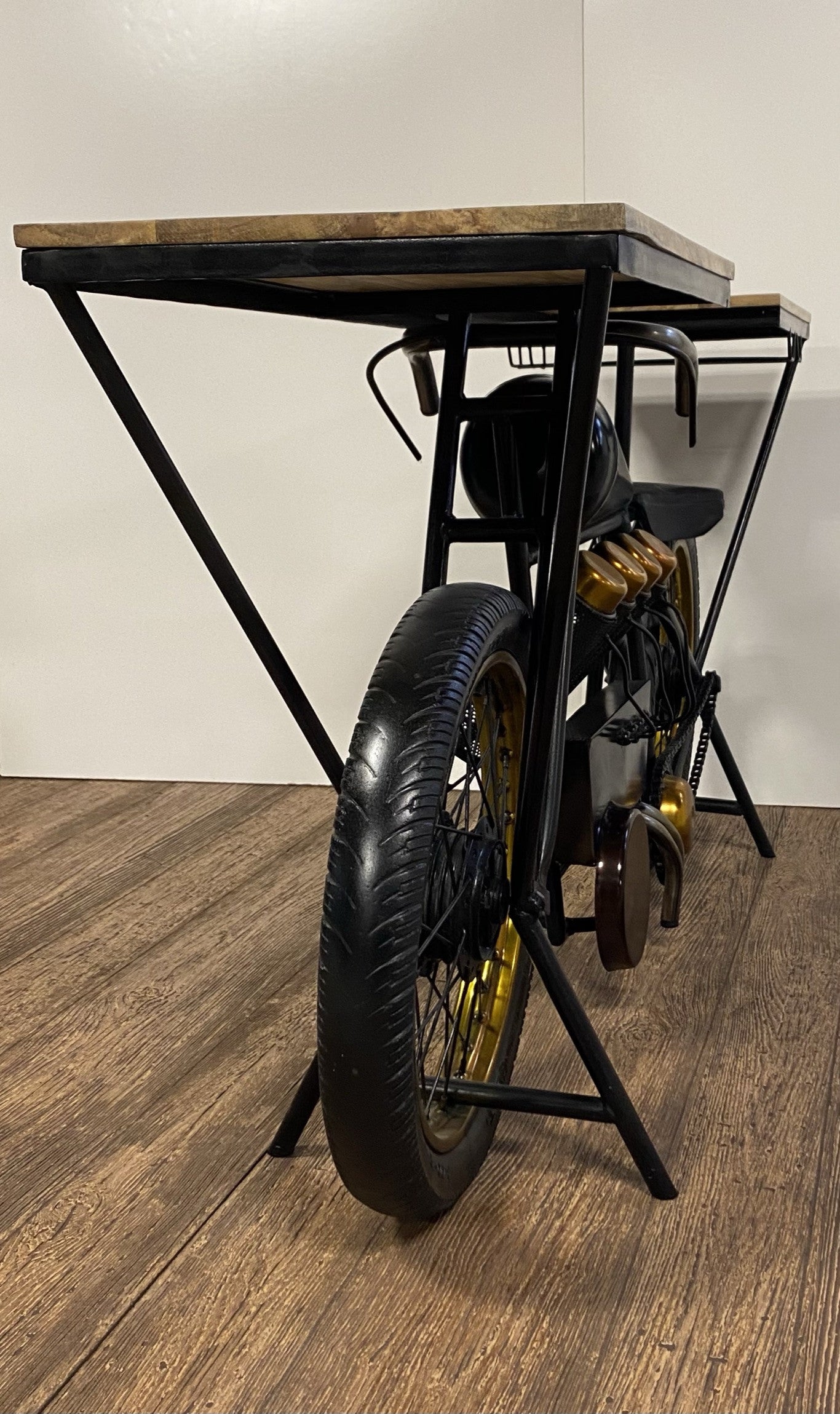 Black Motorcycle Wine Bar By Homeroots | Bar Carts | Modishstore - 6