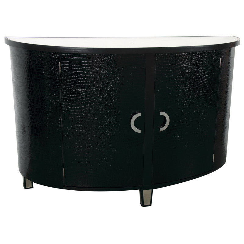 A&B Home Black & White Semi Round Cabinet | Cabinets | Modishstore