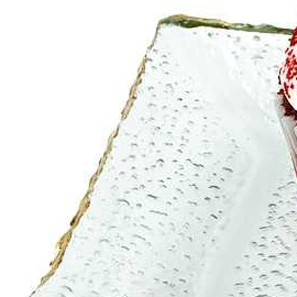 18 Mouth Blown Rectangular Edge Gold Leaf Serving Platter Or Tray By Homeroots | Trays | Modishstore - 4