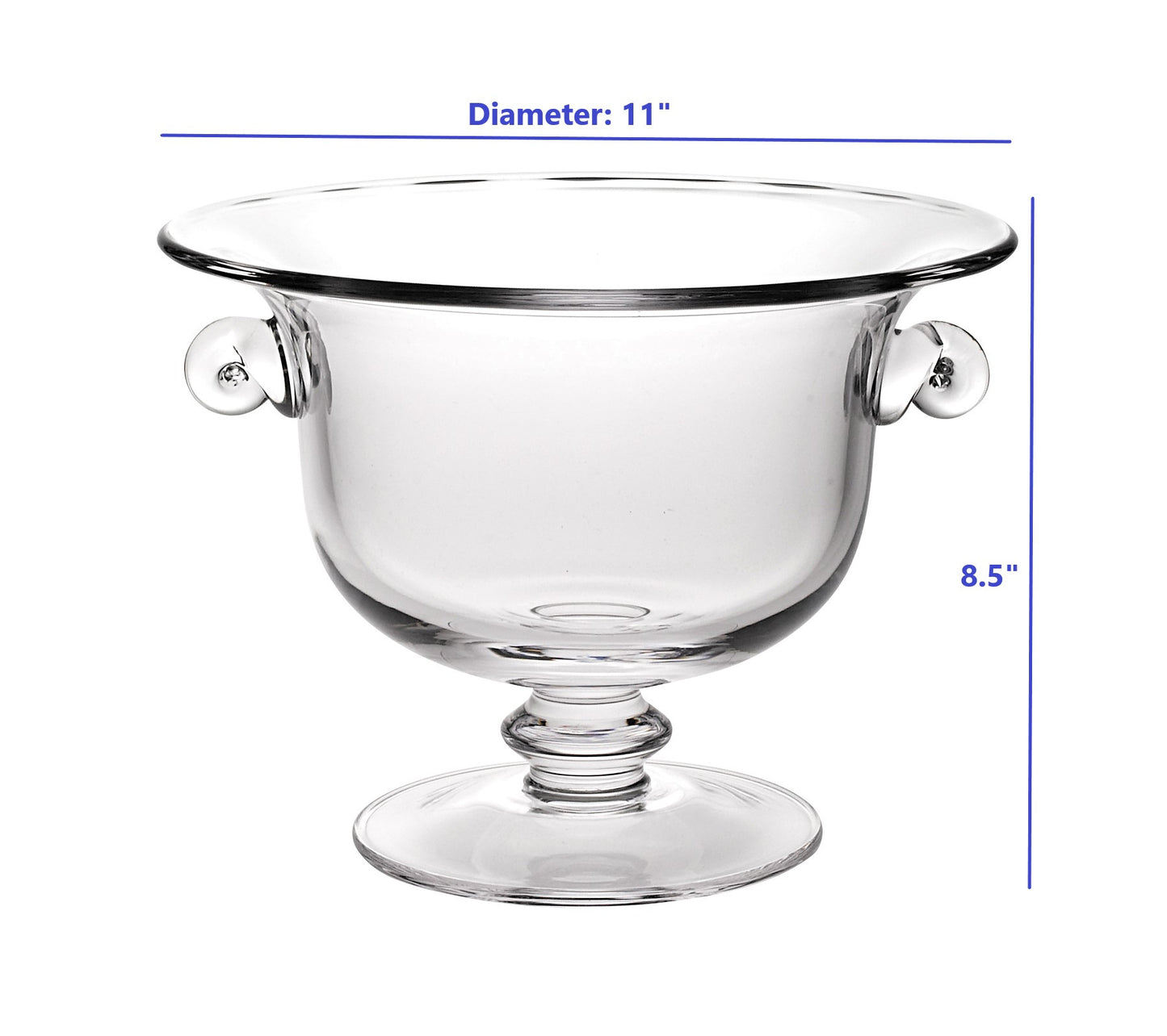 11 Mouth Blown Crystal European Made Trophy Centerpiece Fruit Or Punch Bowl By Homeroots | Decorative Bowls | Modishstore - 4