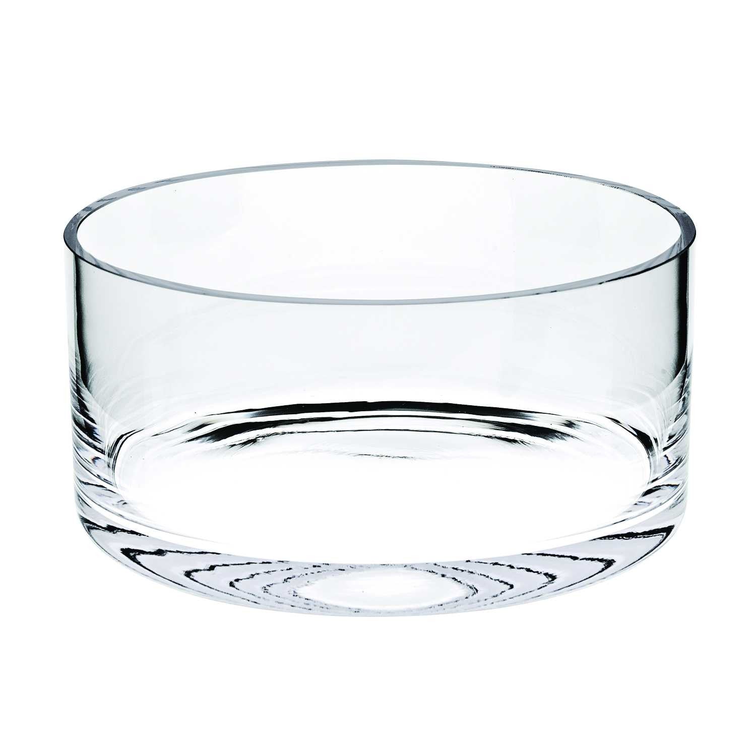 European Glass Straight Sided Salad Bowl - Thick Walls - 8