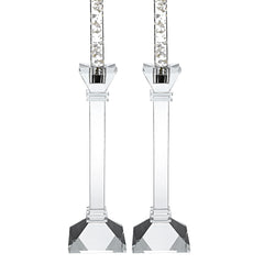 Hand Crafted Crystal Pair Classic Candle Holders By Homeroots