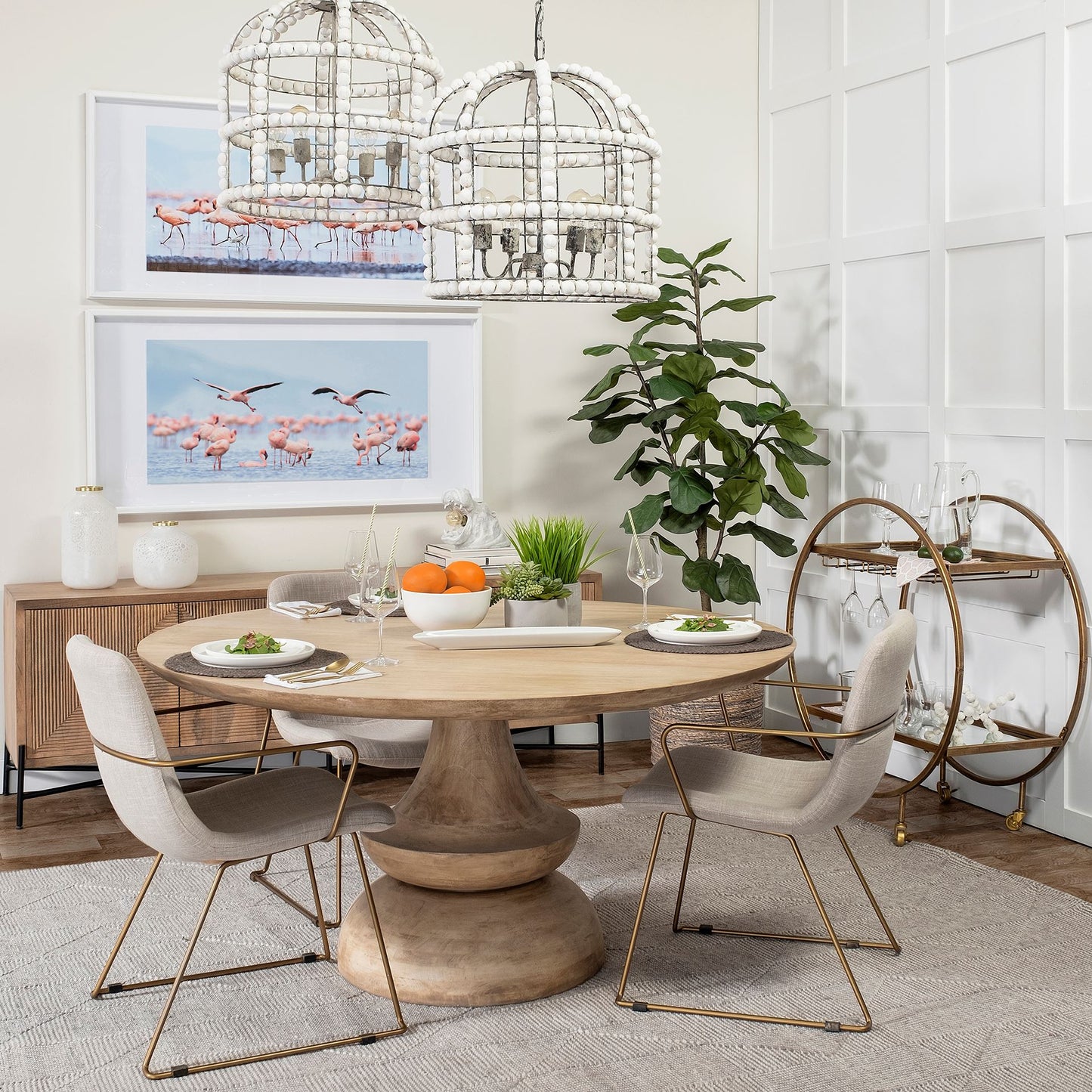 Showstopper Circular Rolling Gold Bar Cart By Homeroots | Bar Carts | Modishstore - 6