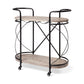 Cyclider Black Metal With Two Wooden Shelves Bar Cart By Homeroots | Bar Carts | Modishstore