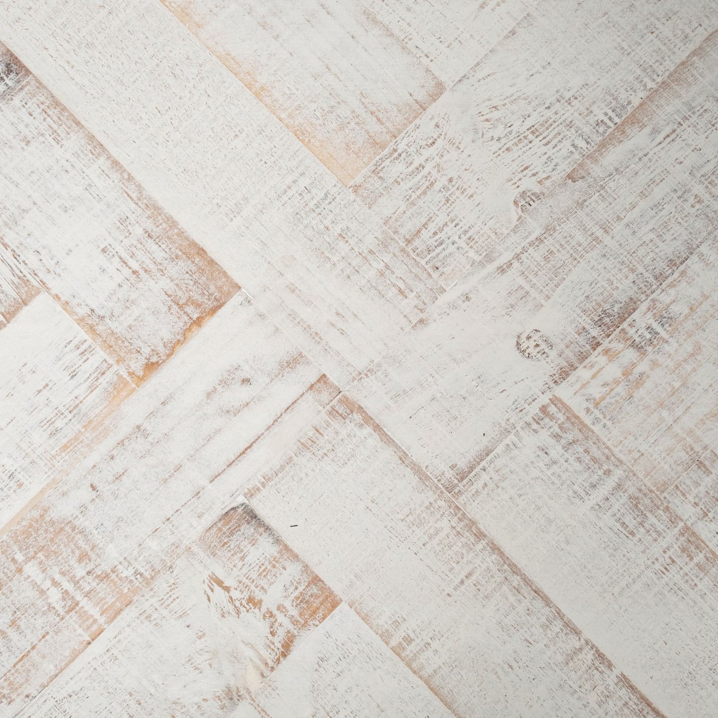 Whitewashed Tone Wood With Herringbone Pattern With Metal Raised Edges Tray By Homeroots | Trays | Modishstore - 5