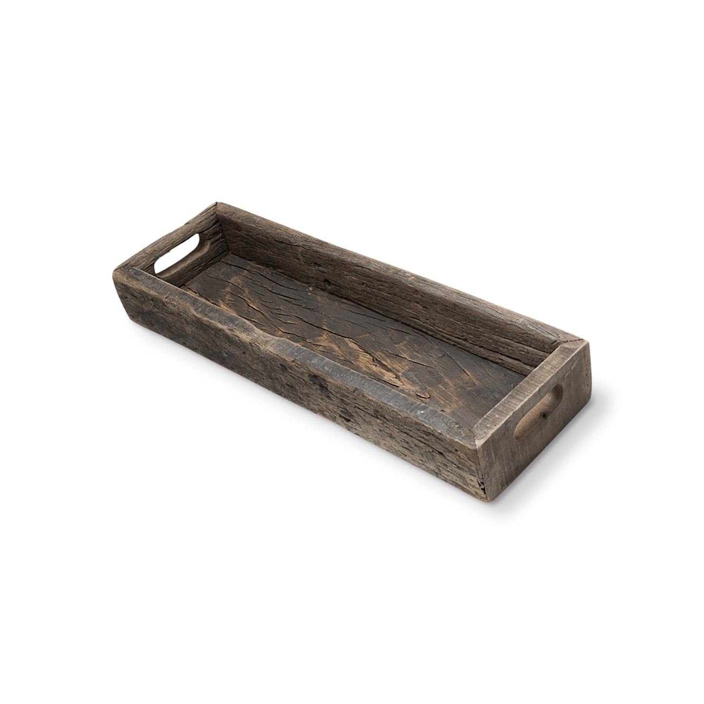 Small Natural Brown Reclaimed Wood With Grains And Knots Highlight Tray By Homeroots | Trays | Modishstore