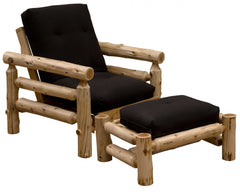 Authentic Log Cabin Natural Cedar Futon Chair And Ottoman Set By Homeroots