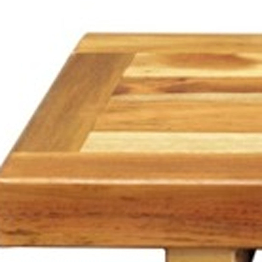 29" Natural Teak Wood Bath Tray and Seat By Homeroots | Outdoor Chairs | Modishstore - 4