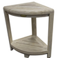 Compact Teak Corner Shower Stool with Shelf in Whitewash Driftwood By Homeroots | Outdoor Stools & Benches | Modishstore - 3