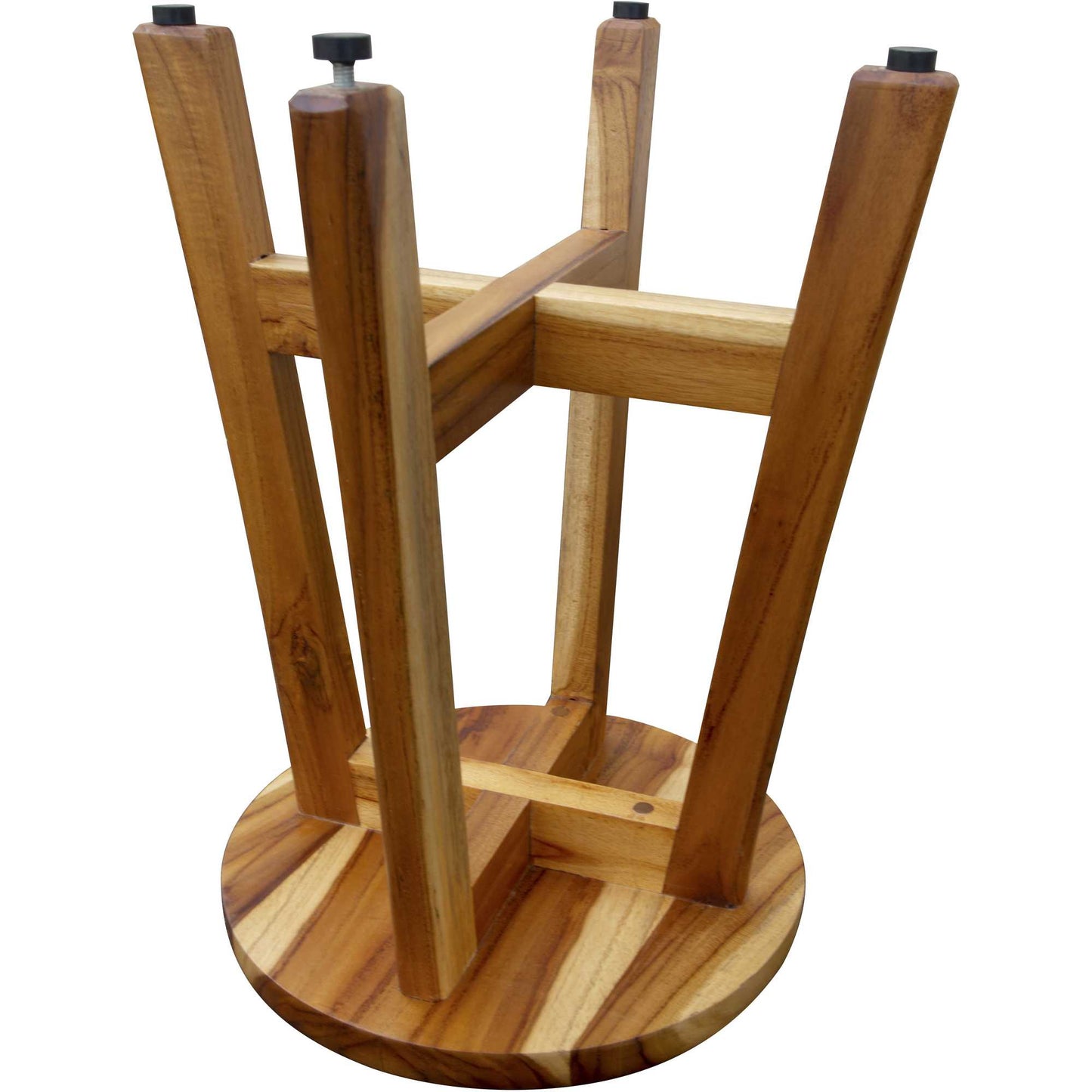 13" Round Compact Teak Chair In Natural Finish By Homeroots | Stools | Modishstore - 4